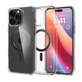  SPIGEN ULTRA HYBRID MAG műanyag telefonvédő (ütésállóság, légpárnás keret, karbon minta, MagSafe) ÁTLÁTSZÓ