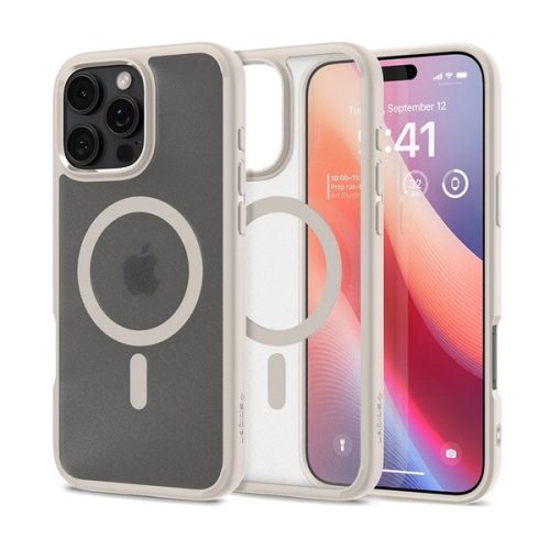 SPIGEN ULTRA HYBRID MAG műanyag telefonvédő (ütésállóság, légpárnás keret, matt, MagSafe) TITÁNSZÜRKE
