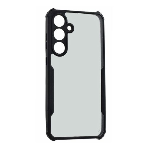 Szilikon telefonvédő (ütésállóság, légpárnás sarok, akril hátlap, kameravédő) FEKETE