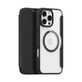 DUX DUCIS SKIN X PRO tok álló, bőr hatású (FLIP, oldalra nyíló, RFID, MagSafe) FEKETE   DUX DUCIS SKIN X PRO tok álló, bőr hatású (FLIP, oldalra nyíló, RFID, MagSafe) FEKETE