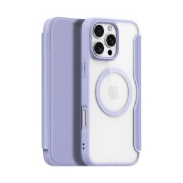 DUX DUCIS SKIN X PRO tok álló, bőr hatású (FLIP, oldalra nyíló, RFID, MagSafe) LILA   DUX DUCIS SKIN X PRO tok álló, bőr hatású (FLIP, oldalra nyíló, RFID, MagSafe) LILA
