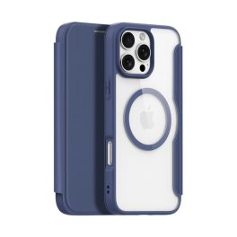 DUX DUCIS SKIN X PRO tok álló, bőr hatású (FLIP, oldalra nyíló, RFID, MagSafe) SÖTÉTKÉK   DUX DUCIS SKIN X PRO tok álló, bőr hatású (FLIP, oldalra nyíló, RFID, MagSafe) SÖTÉTKÉK