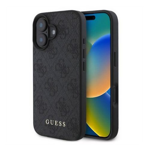 GUESS 4G METAL GOLD LOGO műanyag telefonvédő (textil hátlap) FEKETE