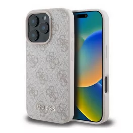   GUESS 4G METAL GOLD LOGO műanyag telefonvédő (textil hátlap) RÓZSASZÍN