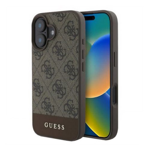 GUESS 4G STRIPE műanyag telefonvédő (textil hátlap) VILÁGOSBARNA