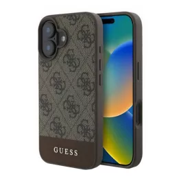   GUESS 4G STRIPE műanyag telefonvédő (textil hátlap) VILÁGOSBARNA