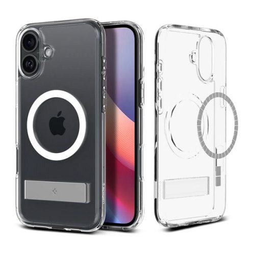 SPIGEN ULTRA HYBRID S műanyag telefonvédő (ütésállóság, légpárnás keret, kitámasztó, MagSafe) ÁTLÁTSZÓ