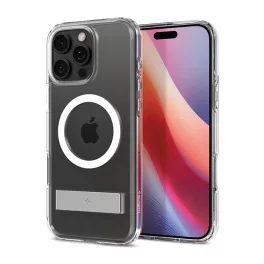   SPIGEN ULTRA HYBRID S műanyag telefonvédő (ütésállóság, légpárnás keret, kitámasztó, MagSafe) ÁTLÁTSZÓ