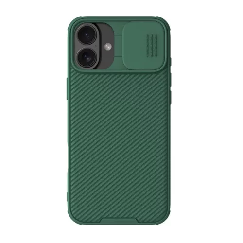 NILLKIN CAMSHIELD PRO szilikon telefonvédő (ütésállóság, kameravédő, csíkos) SÖTÉTZÖLD