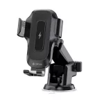 DEVIA SMART autós tartó (műszerfalra, szélvédőre, tapadókorongos, 15W, wireless, 360°, 4.7-6.9" méret) FEKETE