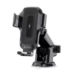   DEVIA SMART autós tartó (műszerfalra, szélvédőre, tapadókorongos, 15W, wireless, 360°, 4.7-6.9" méret) FEKETE