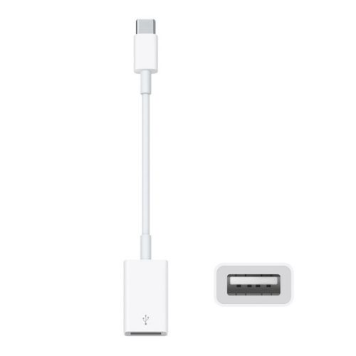APPLE adapter kábel (USB aljzat - Type-C, MJ1M2ZM/A utód, 12cm) FEHÉR