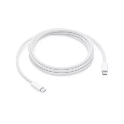 APPLE adatkábel (Type-C - Type-C, 240W, PD gyorstöltő, szőtt borítás, MU2G3ZM/A utód, 200cm) FEHÉR