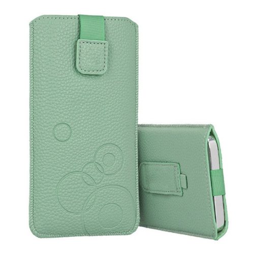 DEKO tok álló (univerzális, kör, kihúzható tépőzár, övre fűzhető, 6.9" méret) VILÁGOSZÖLD