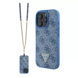   GUESS CROSSBODY szilikon telefonvédő (ütésállóság, bőr hatású hátlap + vállpánt) SÖTÉTKÉK