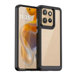   Szilikon telefonvédő (ütésállóság, átlátszó hátlap) FEKETE