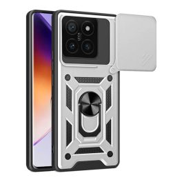 Defender szilikon telefonvédő (ütésállóság, tartógyűrű, kameravédő) EZÜST   Defender szilikon telefonvédő (ütésállóság, tartógyűrű, kameravédő) EZÜST