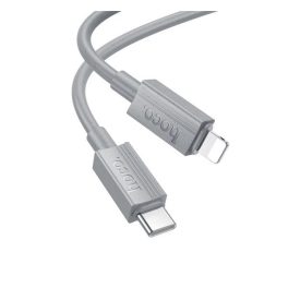   HOCO X107 adatkábel (Type-C - lightning, 27W, PD gyorstöltő, 100cm) VILÁGOSSZÜRKE