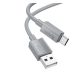 HOCO X107 adatkábel (USB - Type-C, 3A, 100cm) VILÁGOSSZÜRKE