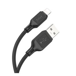 HOCO X90 adatkábel (USB - lightning, 2.4A, 100cm) FEKETE
