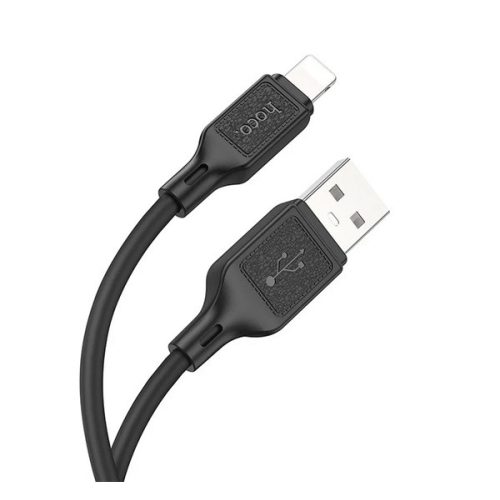 HOCO X90 adatkábel (USB - lightning, 2.4A, 100cm) FEKETE