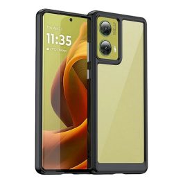 Szilikon telefonvédő (ütésállóság, átlátszó hátlap) FEKETE   Szilikon telefonvédő (ütésállóság, átlátszó hátlap) FEKETE