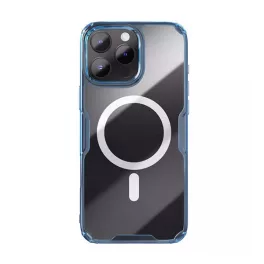   NILLKIN NATURE PRO MAGNETIC műanyag telefonvédő (ütésállóság, légpárnás sarok, MagSafe) SÖTÉTKÉK