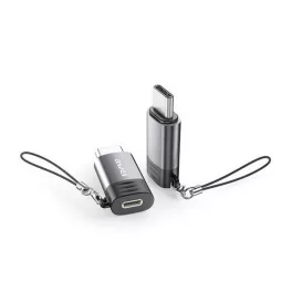   AWEI A12 adapter (lightning aljzat - Type-C, adatátvitel és töltés, OTG) VILÁGOSSZÜRKE
