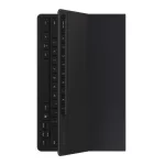 SAMSUNG tok álló, bőr hatású (FLIP, ultravékony, bluetooth billentyűzet, QWERTY, angol nyelvű) FEKETE