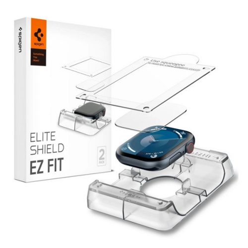 SPIGEN ELITE SHIELD EZ FIT kijelzővédő fólia 2db (full screen, PET + segédkeret) ÁTLÁTSZÓ