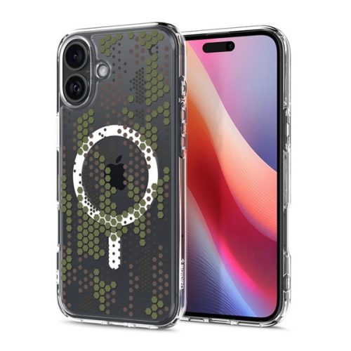 SPIGEN ULTRA HYBRID MAG műanyag telefonvédő (ütésállóság, légpárnás keret, terep minta, MagSafe) ÁTLÁTSZÓ