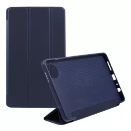   Tok álló, bőr hatású (FLIP, oldalra nyíló, TRIFOLD, asztali tartó) SÖTÉTKÉK