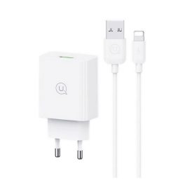 USAMS SC hálózati töltő USB aljzat (18W, PD gyorstöltő 3.0 + lightning kábel) FEHÉR   USAMS SC hálózati töltő USB aljzat (18W, PD gyorstöltő 3.0 + lightning kábel) FEHÉR