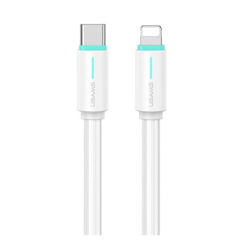 USAMS YU adatkábel (Type-C - lightning, 30W, gyorstöltő, 100cm) FEHÉR