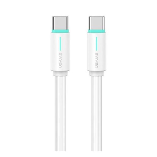 USAMS YU adatkábel (Type-C - Type-C, 60W, gyorstöltő, 100cm) FEHÉR