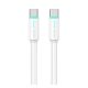 USAMS YU adatkábel (Type-C - Type-C, 60W, gyorstöltő, 100cm) FEHÉR