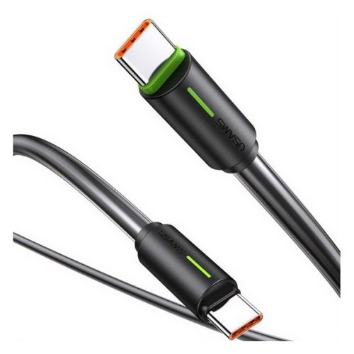 USAMS YU adatkábel (Type-C - Type-C, 60W, gyorstöltő, 100cm) FEKETE