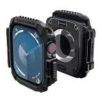 SPIGEN RUGGED ARMOR pótszíj (egyedi méret, szilikon + szilikon keret) FEKETE