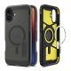 SPIGEN TOUGH ARMOR MAG műanyag telefonvédő (ütésállóság, matt, MagSafe,kitámasztó) FEKETE