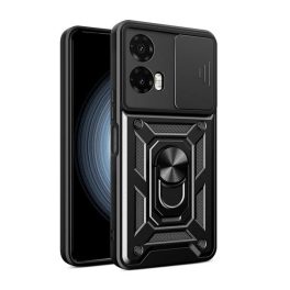 Defender szilikon telefonvédő (ütésállóság, tartógyűrű, kameravédő) FEKETE   Defender szilikon telefonvédő (ütésállóság, tartógyűrű, kameravédő) FEKETE