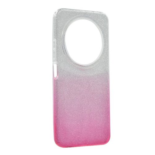 Szilikon telefonvédő (műanyag belső, csillogó hátlap) ÁTLÁTSZÓ/RÓZSASZÍN