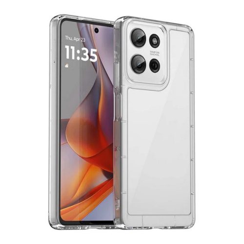 Szilikon telefonvédő (ütésállóság, átlátszó hátlap) ÁTLÁTSZÓ