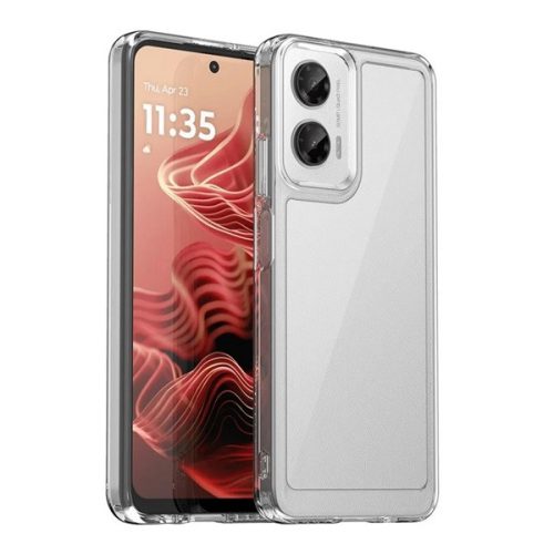 Szilikon telefonvédő (ütésállóság, átlátszó hátlap) ÁTLÁTSZÓ