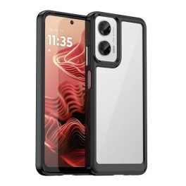 Szilikon telefonvédő (ütésállóság, átlátszó hátlap) FEKETE   Szilikon telefonvédő (ütésállóság, átlátszó hátlap) FEKETE