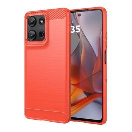 Szilikon telefonvédő (ütésállóság, légpárnás sarok, szálcsiszolt, karbon minta) PIROS   Szilikon telefonvédő (ütésállóság, légpárnás sarok, szálcsiszolt, karbon minta) PIROS
