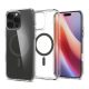 SPIGEN ULTRA HYBRID T MAG műanyag telefonvédő (ütésállóság, légpárnás keret, MagSafe) ÁTLÁTSZÓ/SÖTÉTSZÜRKE