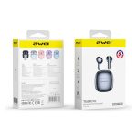 AWEI T68 bluetooth fülhallgató SZTEREO (v5.3, TWS, zajszűrő, mikrofon, IPX6 + töltőtok) FEKETE