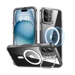   ESR CH HALOLOCK szilikon telefonvédő (ütésállóság, légpárnás sarok, kitámasztó, MagSafe) ÁTLÁTSZÓ