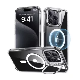   ESR CH HALOLOCK szilikon telefonvédő (ütésállóság, légpárnás sarok, kitámasztó, MagSafe) ÁTLÁTSZÓ