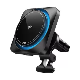   ESR QI2 autós tartó (műszerfalra, szellőzőre, mágneses, LED jelzés, 15W, wireless, gyorstöltő, Qi2) FEKETE
